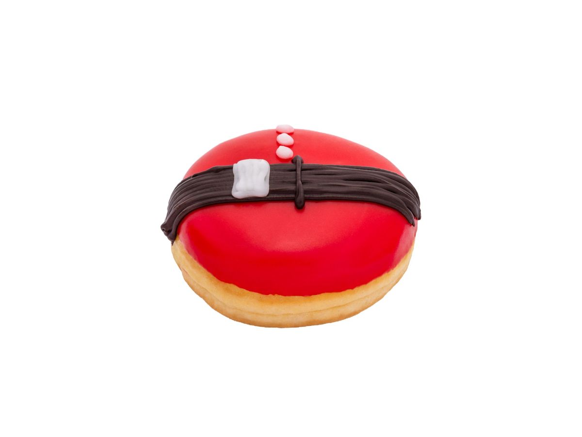 Santa-Donut im Studio auf weißem Hintergrund