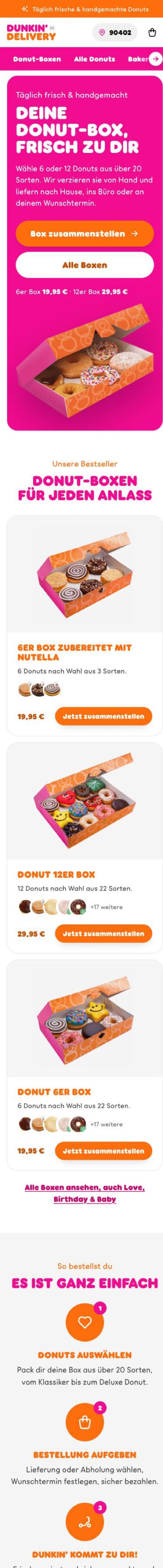Startseite des neuen Shops auf dem Smartphone