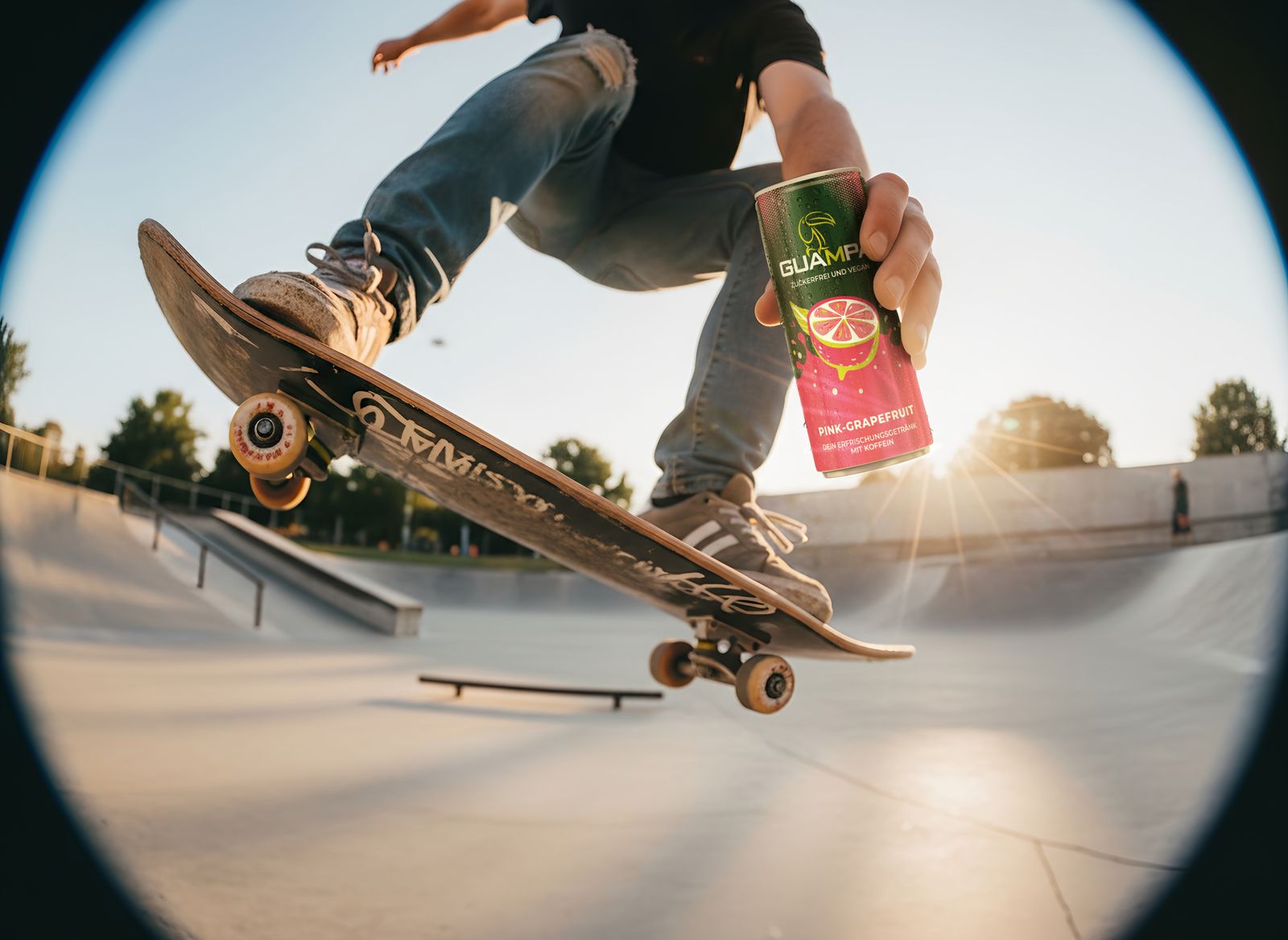 KI-Kampagnenbild für Guampa: Skater mit Dose